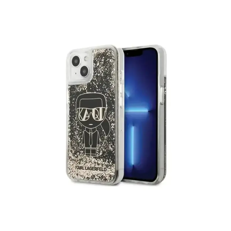 Karl Lagerfeld Gatsby Ikonik - Coque en silicone à paillettes liquides iPhone 14 Plus Karl Lagerfeld Gatsby Ikonik - Coque en silicone à paillettes liquides iPhone 14 Plus