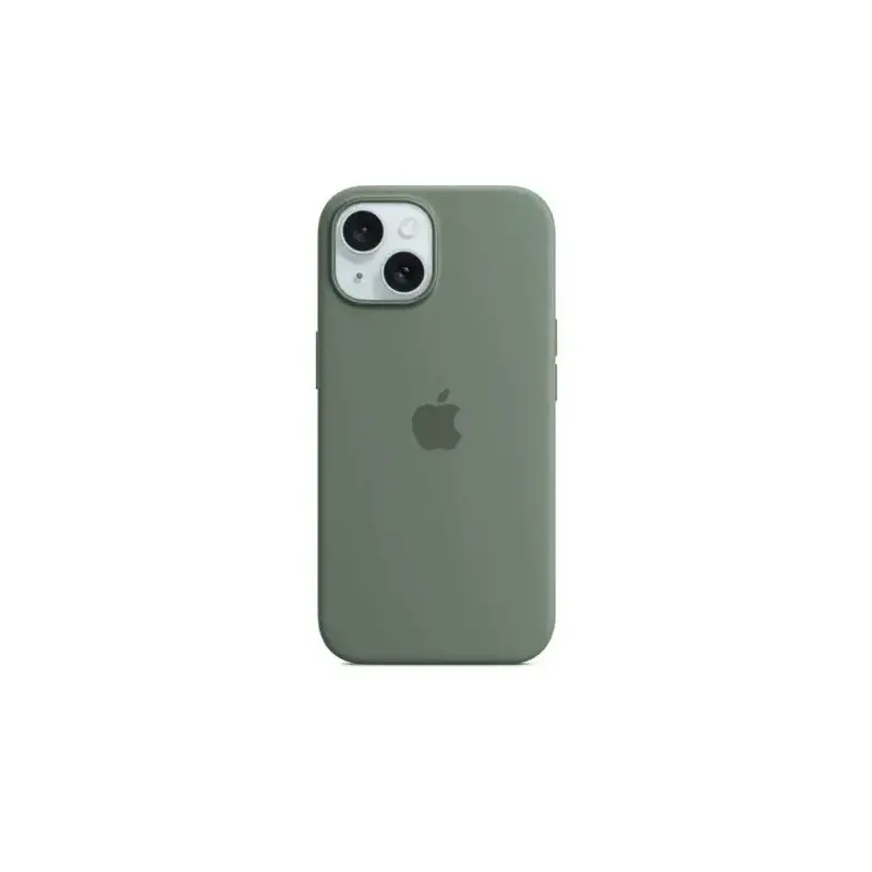 Coque en silicone MagSafe Apple Original pour iPhone 15 - Cyprès Coque en silicone MagSafe Apple Original pour iPhone 15 - Cyprès